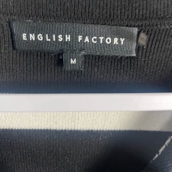 English factory STRIPED COLLARED CROPPED SWEATER black/white size medium - Picture 5 of 8